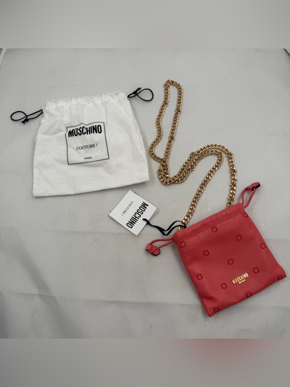Moschino Couture ! Drawstring Crossbody Pouch